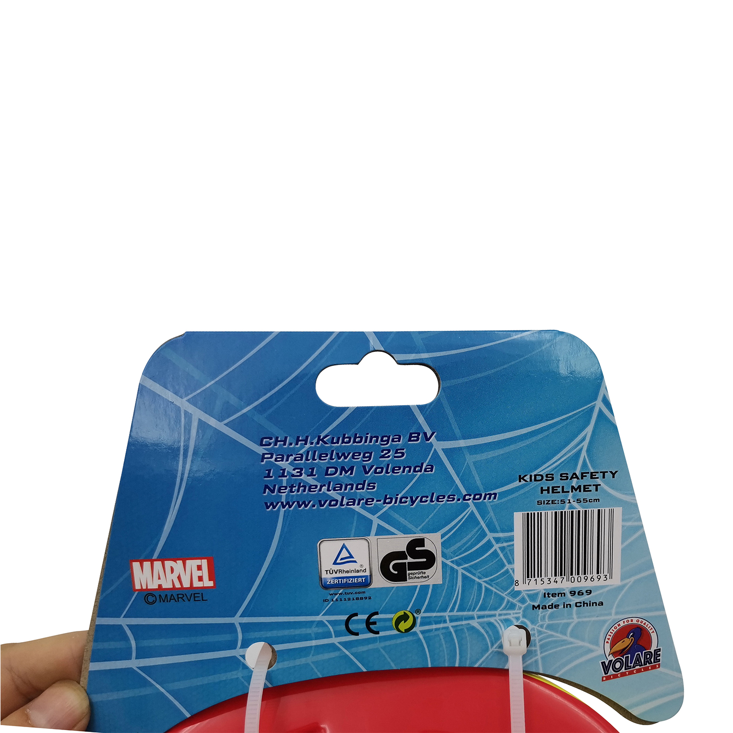 Marvel Spiderman Fietshelm - Blauw Rood - 51 - 55 cm - Afbeelding 5
