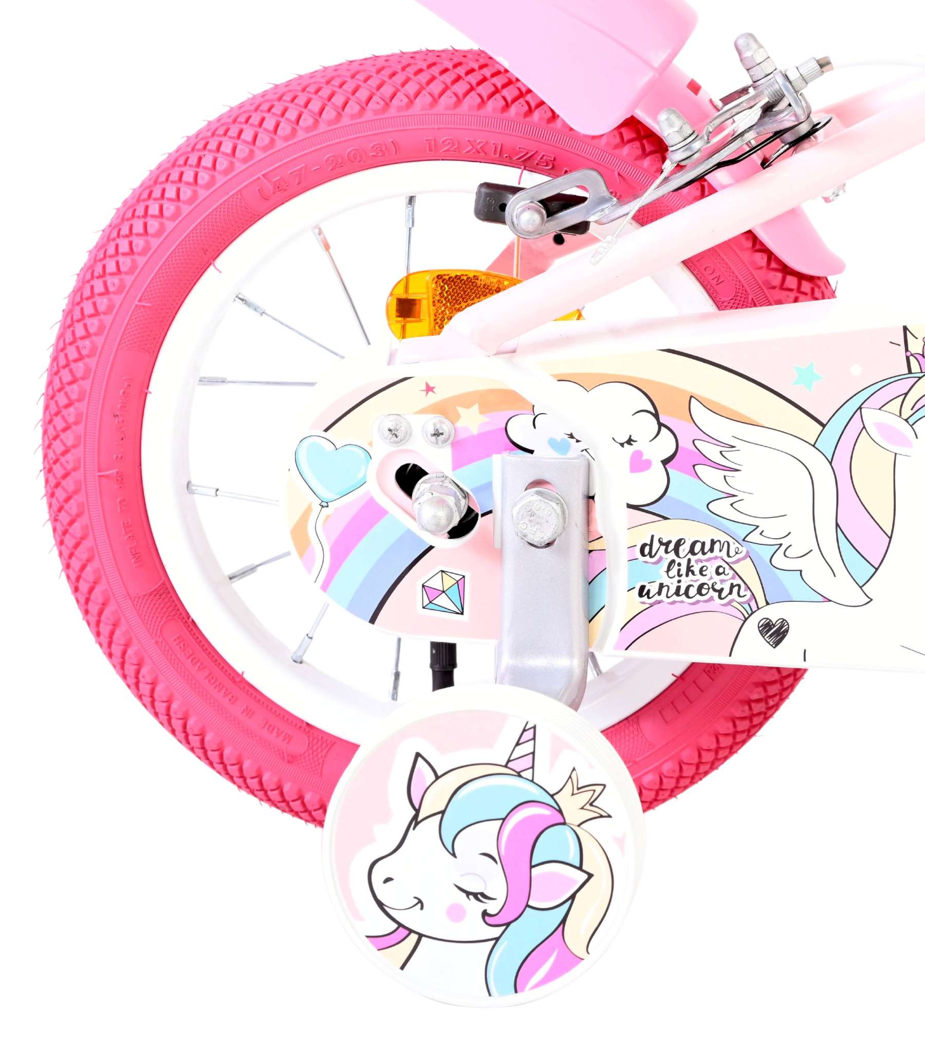 Volare Unicorn Kinderfiets - Twee handremmen - Afbeelding 3